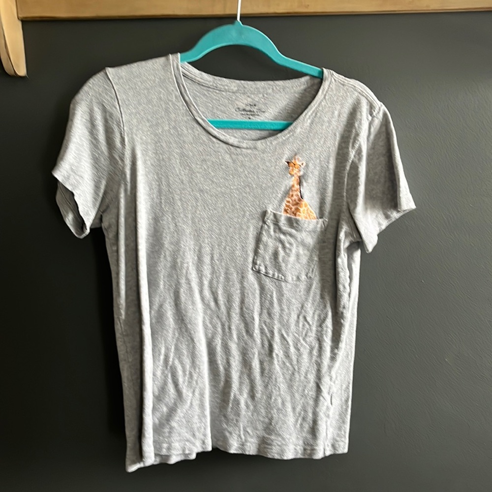 J Crew Giraffe in the pocket T-shirt